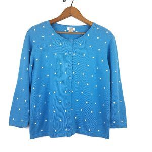 Baxter & Wells Cardigan Blue w Polka Dots, PL